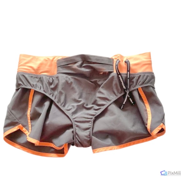 Under Armour Womens Grey and Orange Shorts with Zip Pocket, L - Picture 6 of 7